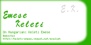 emese keleti business card